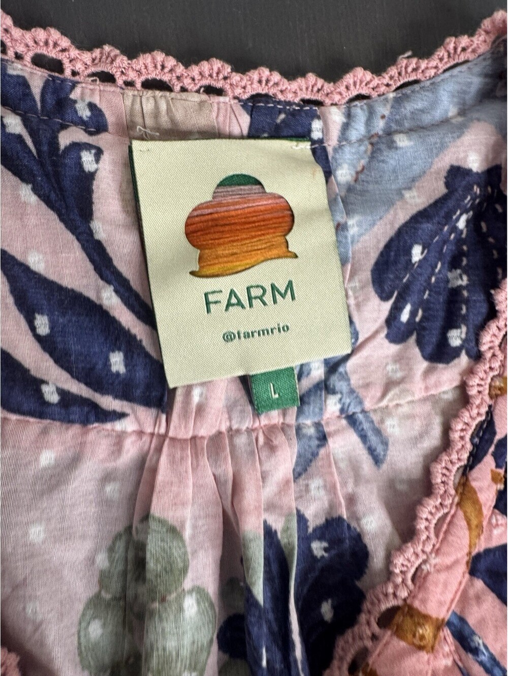 Farm Rio Seashell Tapestry Pink Short Sleeve Mini Dress - Picture 5 of 9